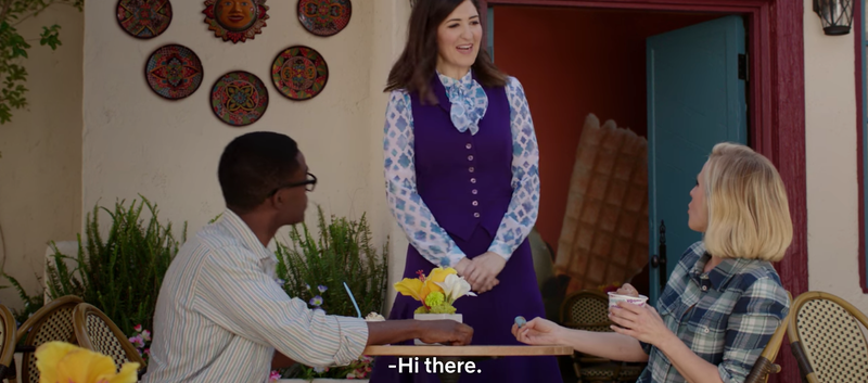 Illustration for article titled The Good Place, annotated: “Pandemonium”